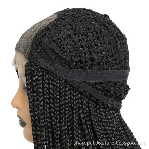 synthetic ladies hair wigs box braids crochet hair heat resistant synthetic wigs lace front